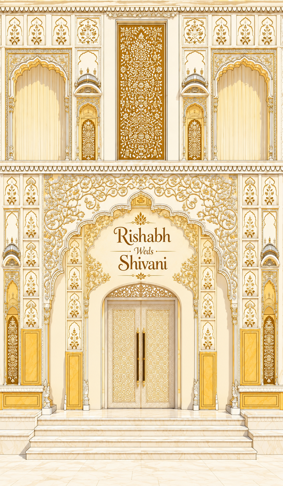 Wedding invitation door
